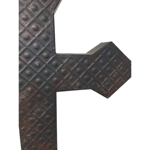 Large Old Fashioned Textured Metal Freestanding Cross - Picture 3 of 8